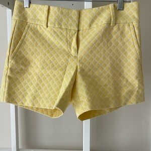 Ann Taylor Yellow Diamond Patterned Shorts